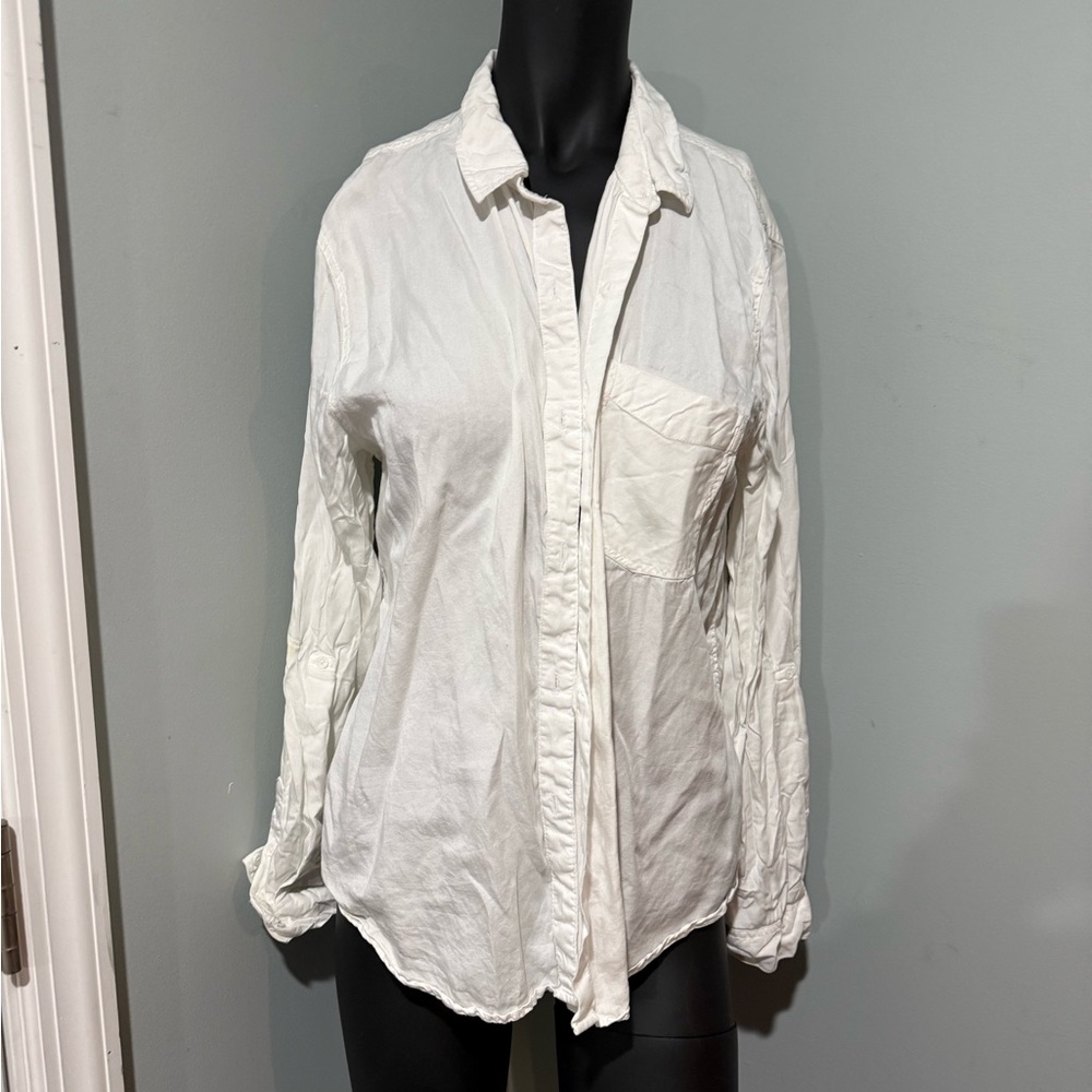 Eco threads Classic White Button-Up Shirt